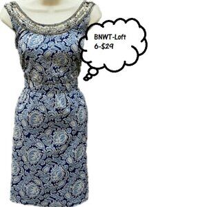 BNWT ANN TAYLOR LOFT blue floral (6)